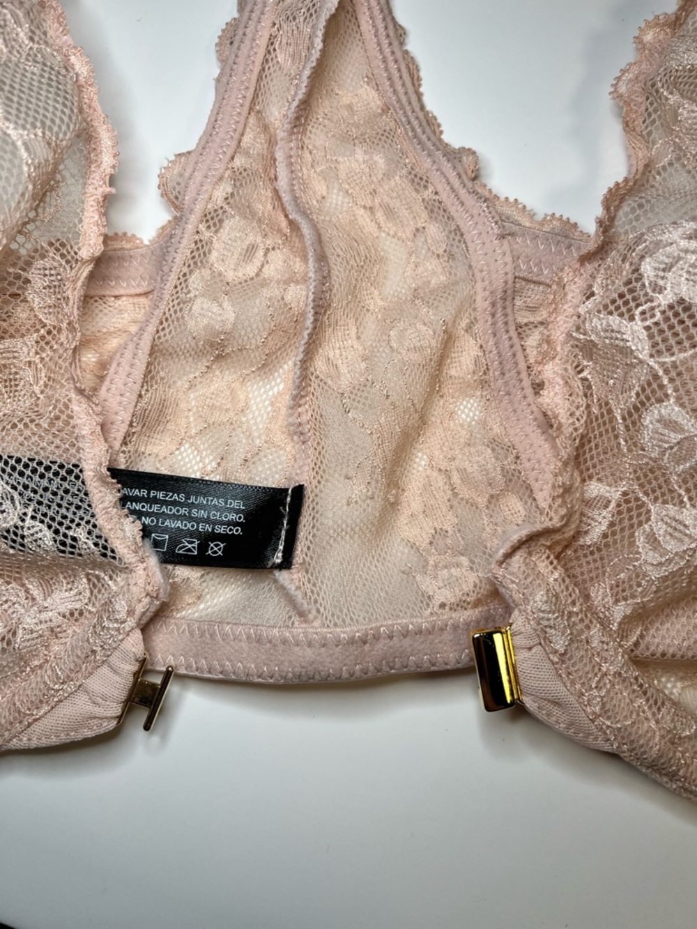 Natori Blush Pink Lace Underwire Bra Front Closure, size 34C - Picture 5 of 7